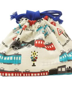 スケーター ランチ巾着 GO!GO!TRAINゴーゴートレイン柄(KB7)