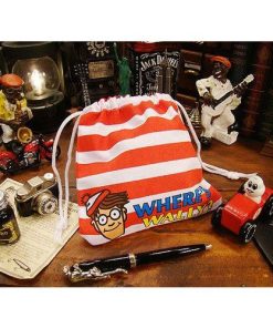 アメリカンキンチャク袋　（ウォーリーを探せ）　アメリカ雑貨　アメリカン雑貨　巾着袋　バッグ　小物入れ