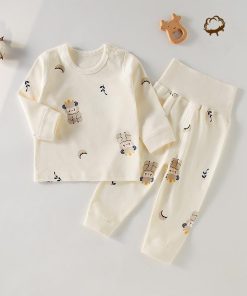 2点セット ベビーパジャマ 腹巻付き 上下セット 長袖 パジャマ 80 90 100 110 ベビー 寝具 セットアップ ベビー服 ルームウ