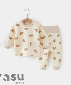 腹巻付きパジャマ ベビー 赤ちゃん 腹巻き付きパジャマ パジャマ 3重/中綿入り キッズ 腹巻付き セットアップ 上下 キ
